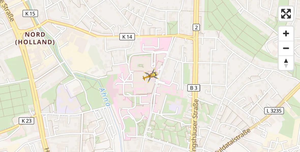 Flugroute Rettungshubschrauber Kassel - Kassel, 06 April 2026, 11:02