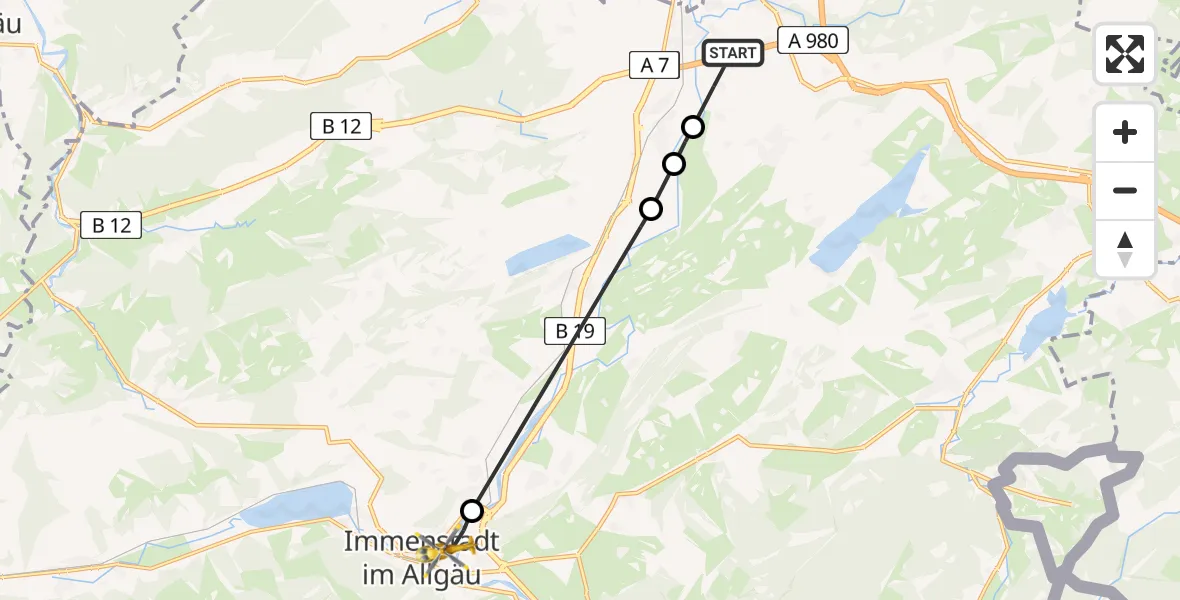 Flugroute Rettungshubschrauber Sulzberg - Immenstadt i.Allgäu, 06 April 2026, 11:34