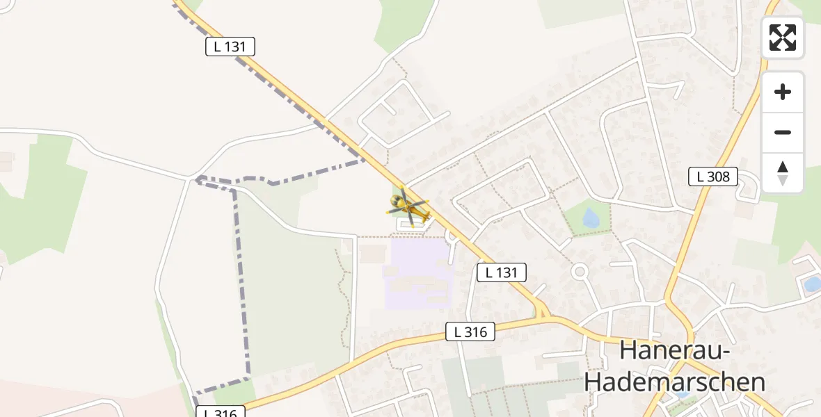Flugroute Rettungshubschrauber Hanerau-Hademarschen - Hanerau-Hademarschen, 06 April 2026, 12:03