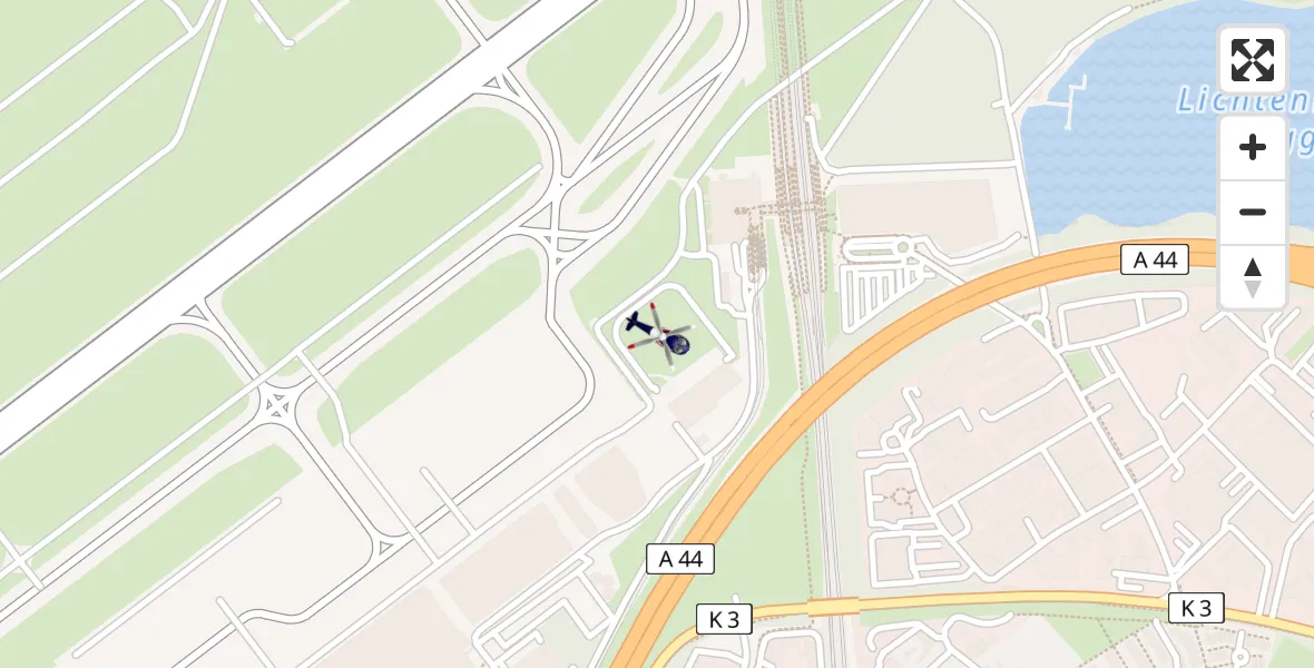 Flugroute Polizeihubschrauber Düsseldorf Flughafen - Düsseldorf Flughafen, 06 April 2026, 12:07