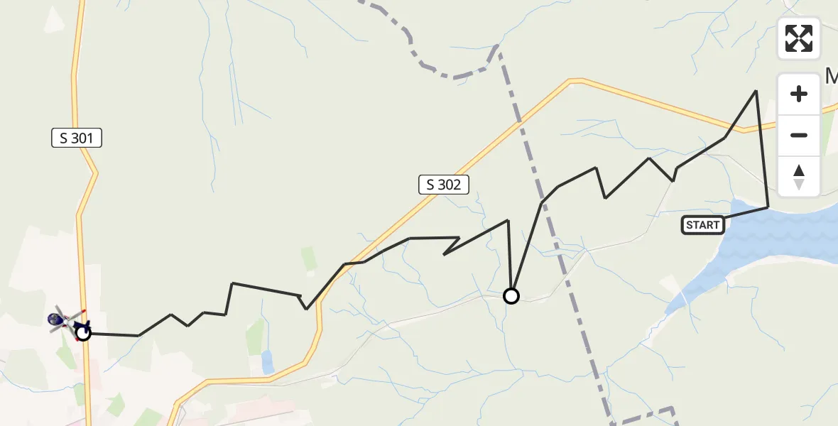 Flugroute Polizeihubschrauber Grünbach - Schöneck/Vogtl., 06 April 2026, 12:18