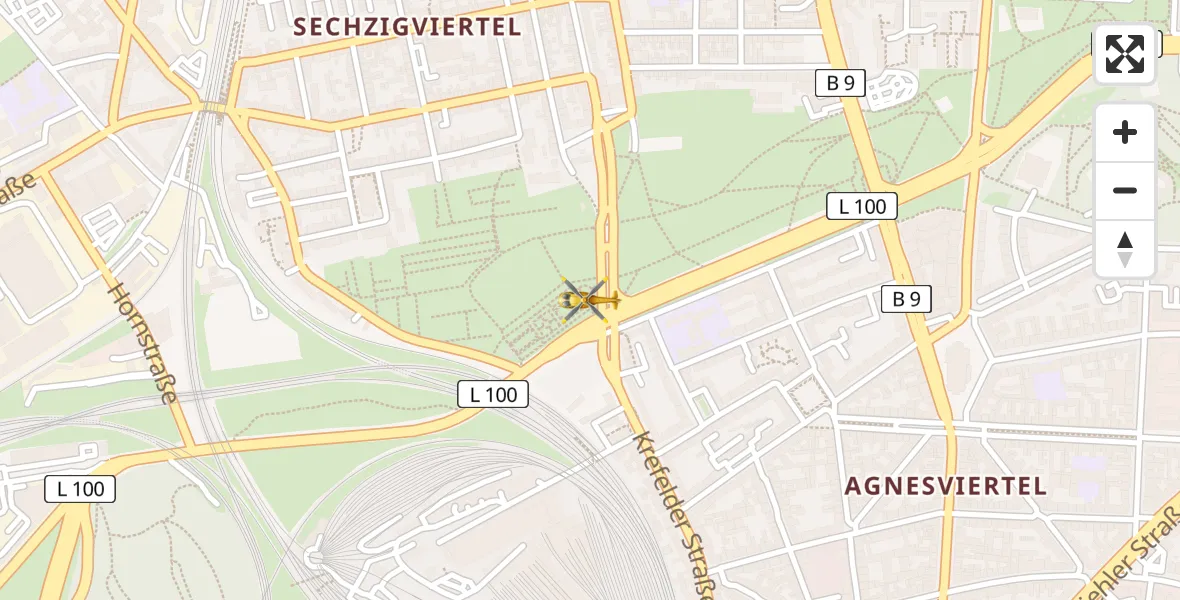 Flugroute Rettungshubschrauber Köln - Köln, 06 April 2026, 13:09