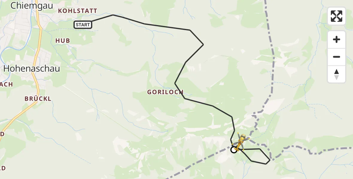 Flugroute Rettungshubschrauber Aschau i.Chiemgau - Schleching, 06 April 2026, 13:35