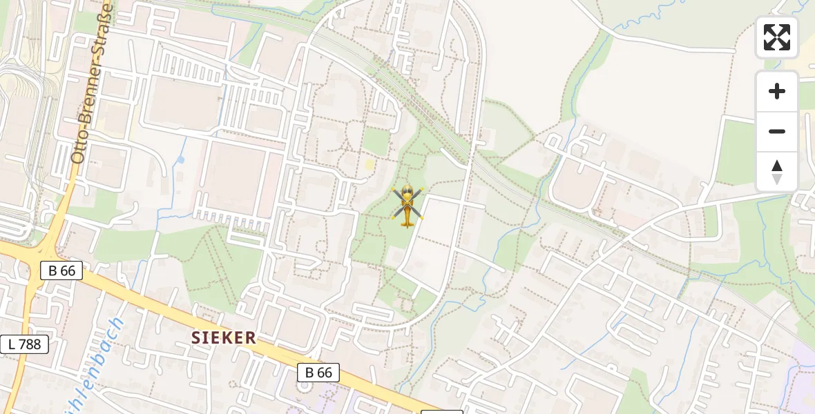 Flugroute Rettungshubschrauber Bielefeld - Bielefeld, 06 April 2026, 13:45