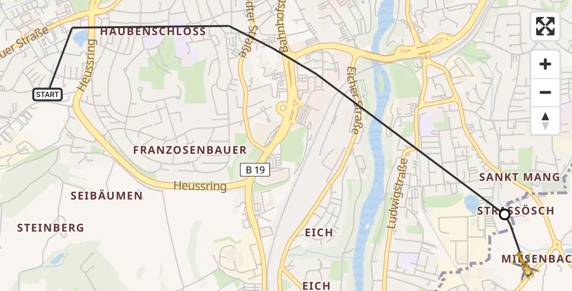 Flugroute Rettungshubschrauber Kempten (Allgäu) - Durach, 06 April 2026, 13:52