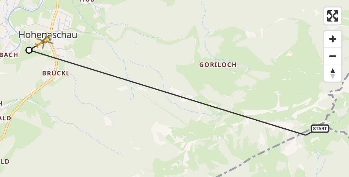 Routekaart van de vlucht: Rettungshubschrauber nach Aschau i.Chiemgau, Bürgermeister-Karl-Bauer-Weg