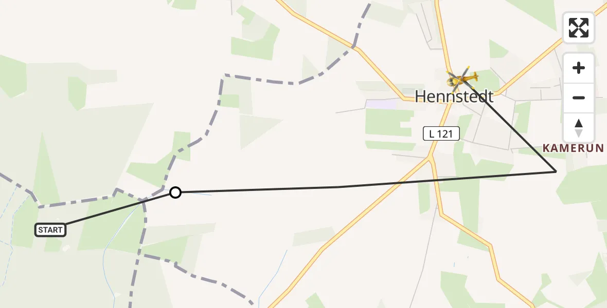 Flugroute Rettungshubschrauber Hohenlockstedt - Hennstedt, 06 April 2026, 14:45