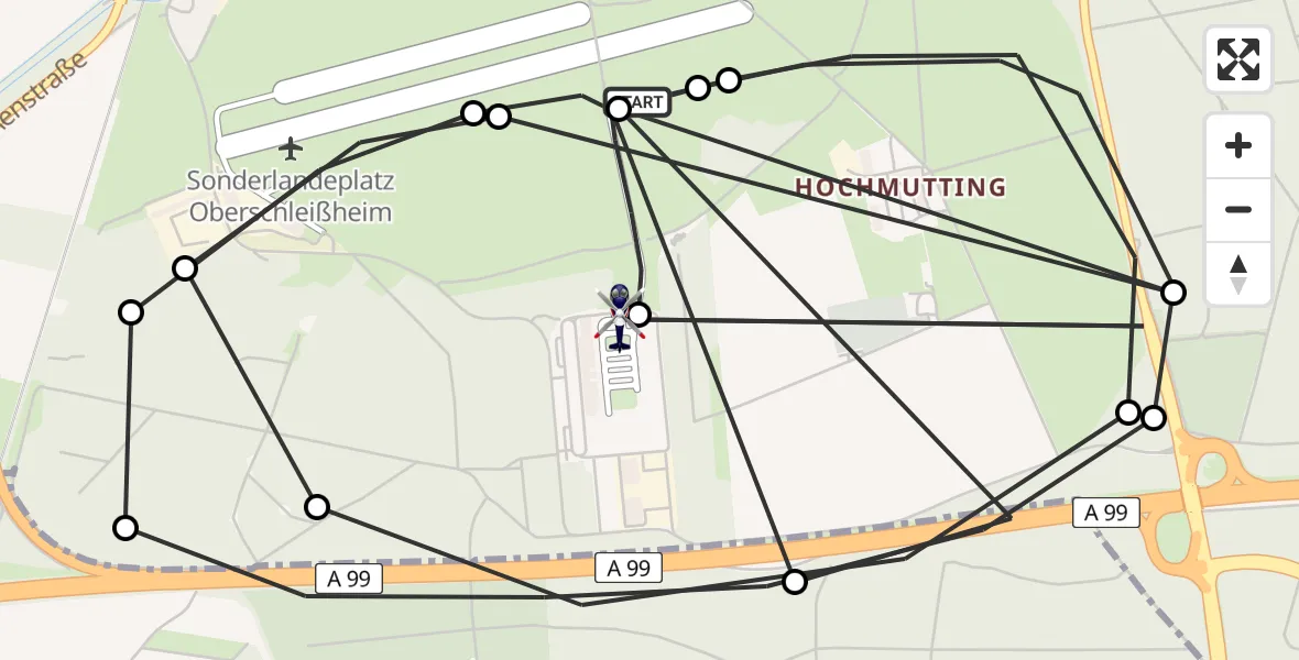 Flugroute Polizeihubschrauber Oberschleissheim Hubschrauberlandeplatz - Oberschleißheim, 06 April 2026, 15:07