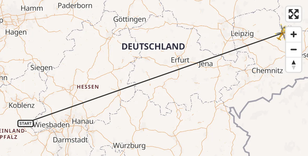 Flugroute Rettungshubschrauber Damscheid - Strehla, 06 April 2026, 15:26