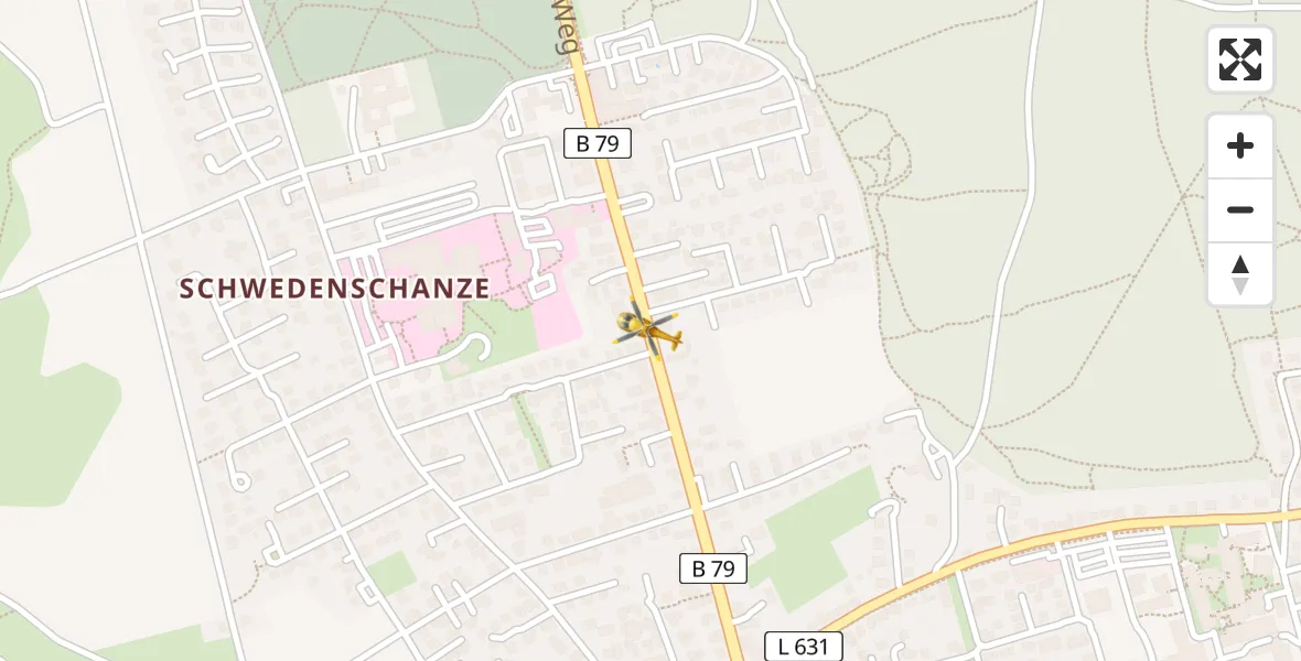 Flugroute Rettungshubschrauber Wolfenbüttel Municipal Hospital Heliport (Christoph 30) - Wolfenbüttel Municipal Hospital Heliport (Christoph 30), 06 April 2026, 15:39