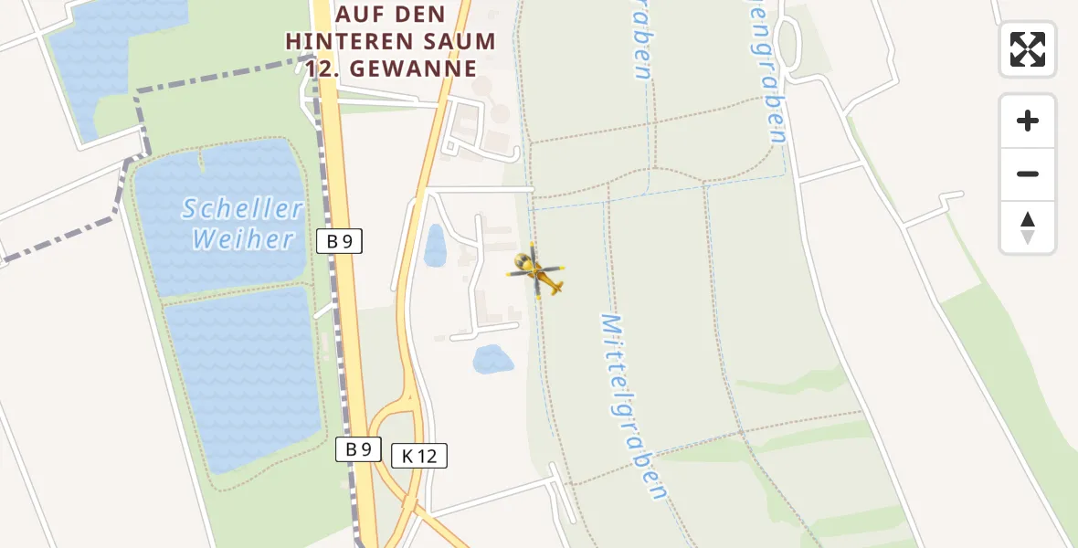 Flugroute Rettungshubschrauber Ludwigshafen am Rhein - Ludwigshafen am Rhein, 06 April 2026, 15:51