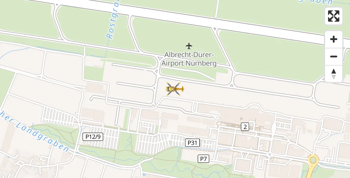 Flugroute Ambulanzhubschrauber Flughafen Nuremberg - Flughafen Nuremberg, 06 April 2026, 16:00