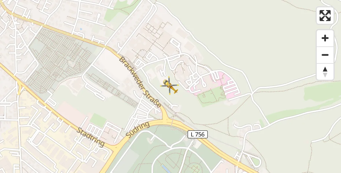 Flugroute Rettungshubschrauber Luftrettungszentrum Bielefeld - Luftrettungszentrum Bielefeld, 06 April 2026, 16:23