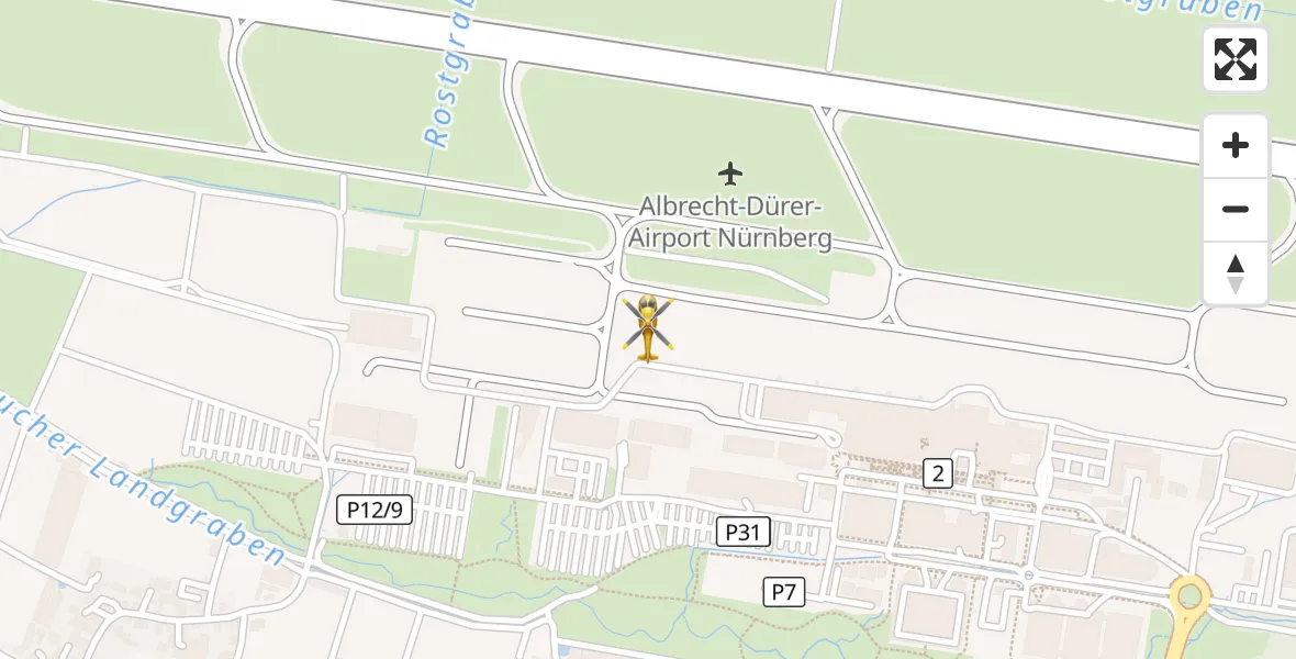 Flugroute Rettungshubschrauber Flughafen Nuremberg - Flughafen Nuremberg, 06 April 2026, 16:56