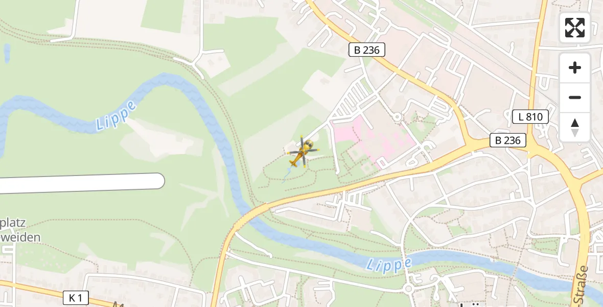 Flugroute Rettungshubschrauber Sankt Marien Hospital - Sankt Marien Hospital, 06 April 2026, 17:27