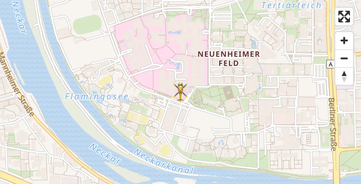 Flugroute Rettungshubschrauber Heidelberg - Heidelberg, 06 April 2026, 18:08
