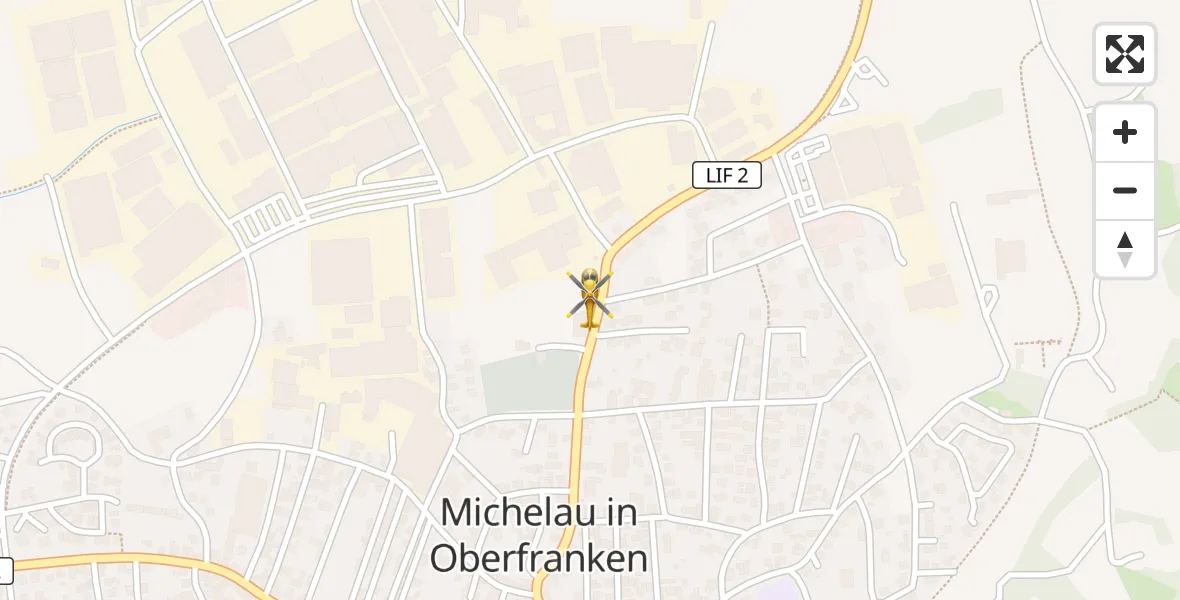 Flugroute Ambulanzhubschrauber Michelau i.OFr. - Michelau i.OFr., 06 April 2026, 18:22