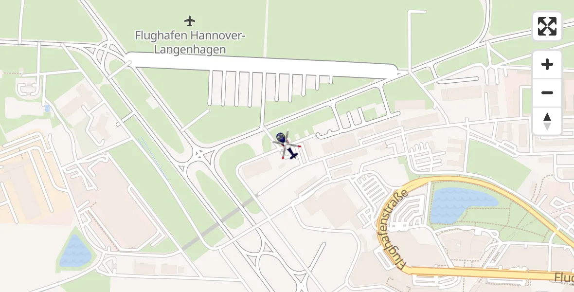 Flugroute Polizeihubschrauber Flughafen Hannover - Flughafen Hannover, 06 April 2026, 20:43