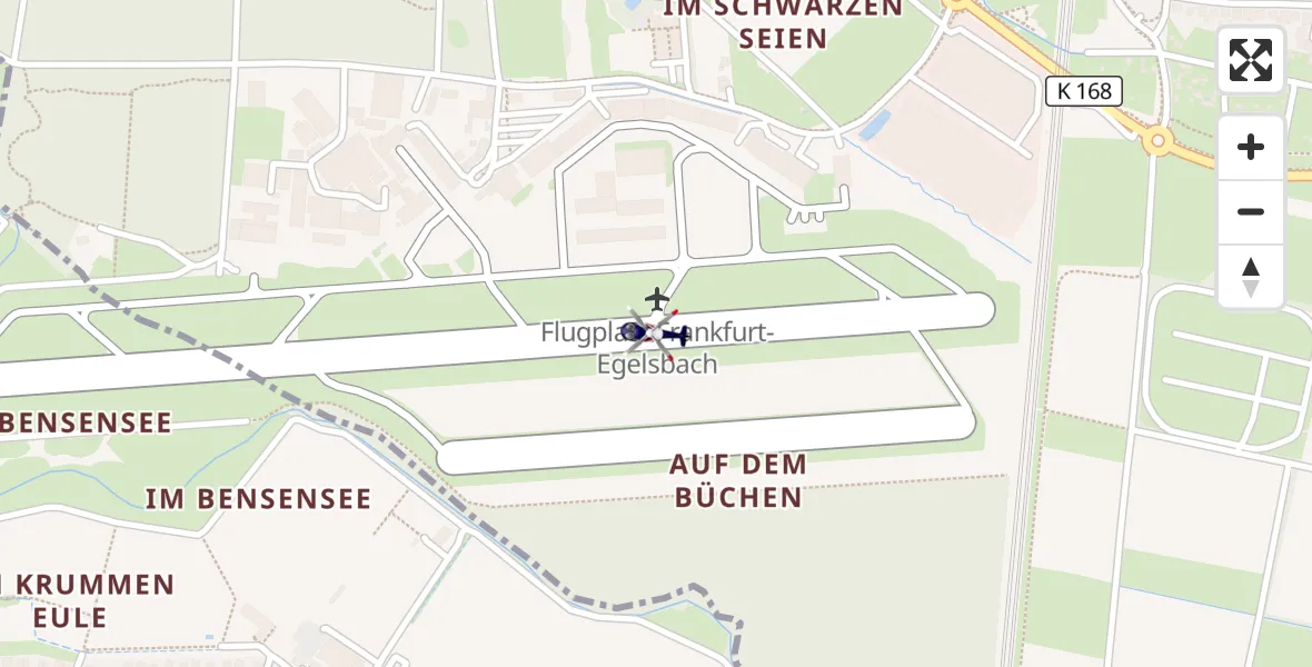 Flugroute Polizeihubschrauber Flughafen Frankfurt-Egelsbach - Flughafen Frankfurt-Egelsbach, 07 April 2026, 03:51