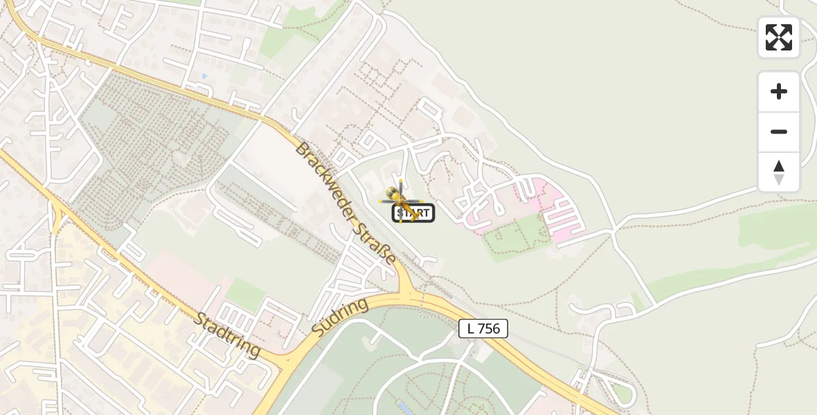 Flugroute Rettungshubschrauber Luftrettungszentrum Bielefeld - Luftrettungszentrum Bielefeld, 07 April 2026, 05:54