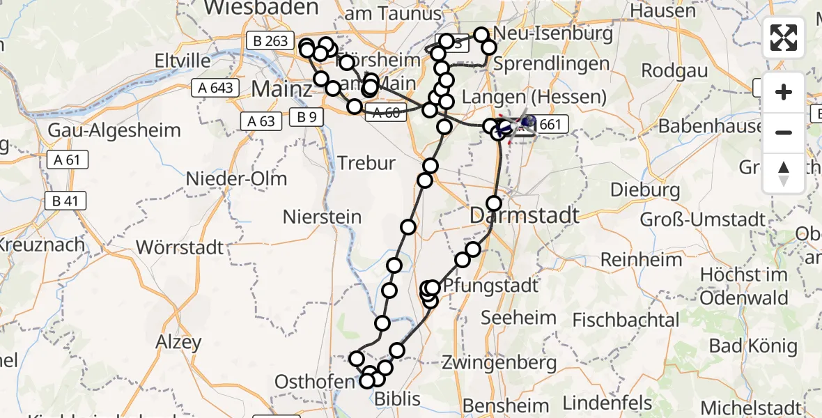 Flugroute Polizeihubschrauber Flughafen Frankfurt-Egelsbach - Flughafen Frankfurt-Egelsbach, 07 April 2026, 06:04