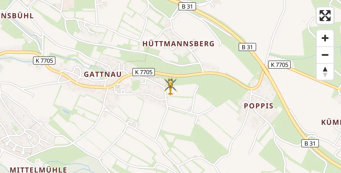 Flugroute Rettungshubschrauber Kressbronn am Bodensee - Kressbronn am Bodensee, 07 April 2026, 07:06
