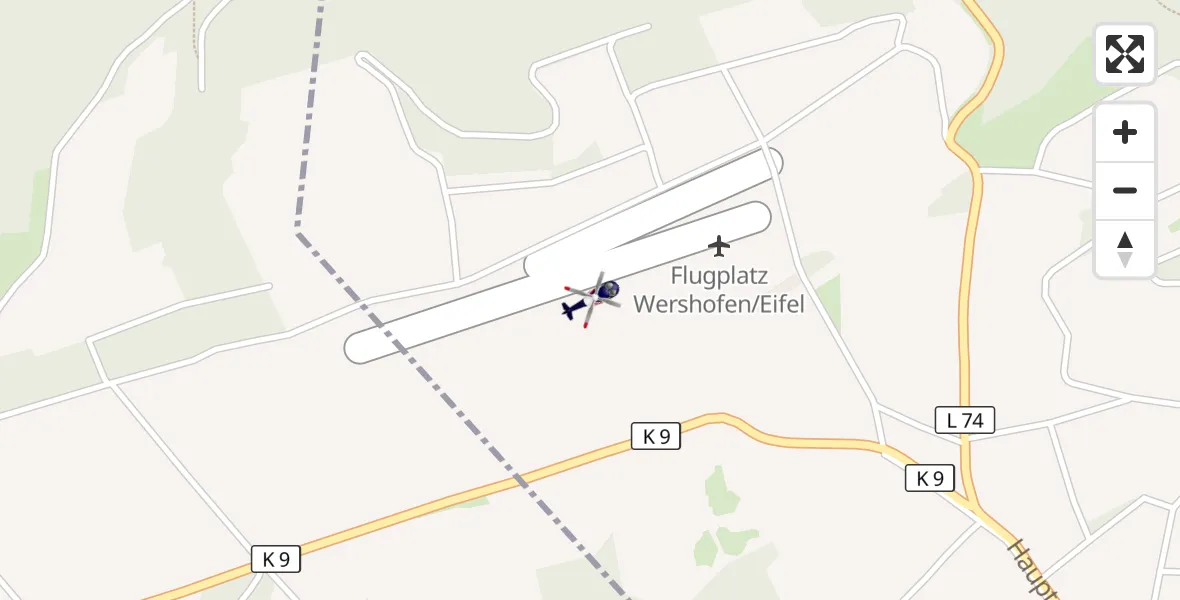 Flugroute Polizeihubschrauber Wershofen/Eifel Flugplatz - Wershofen/Eifel Flugplatz, 07 April 2026, 08:41