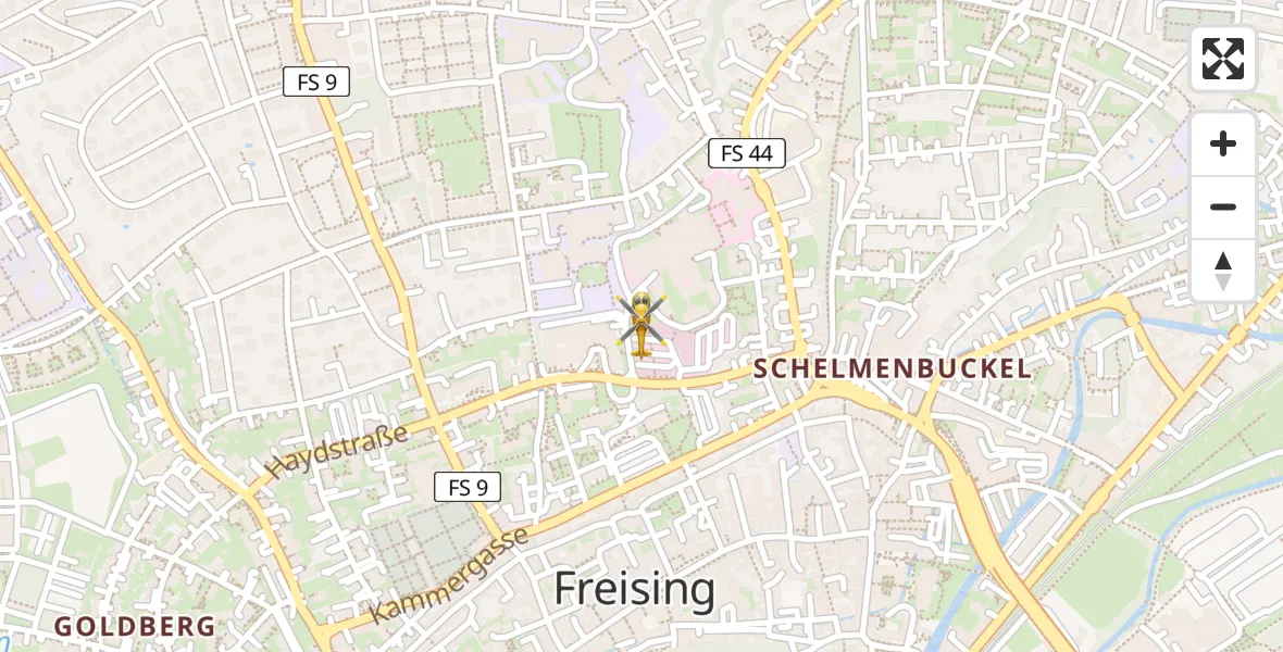 Flugroute Rettungshubschrauber Freising Clinic Hubschrauberlandeplatz - Freising Clinic Hubschrauberlandeplatz, 07 April 2026, 09:19
