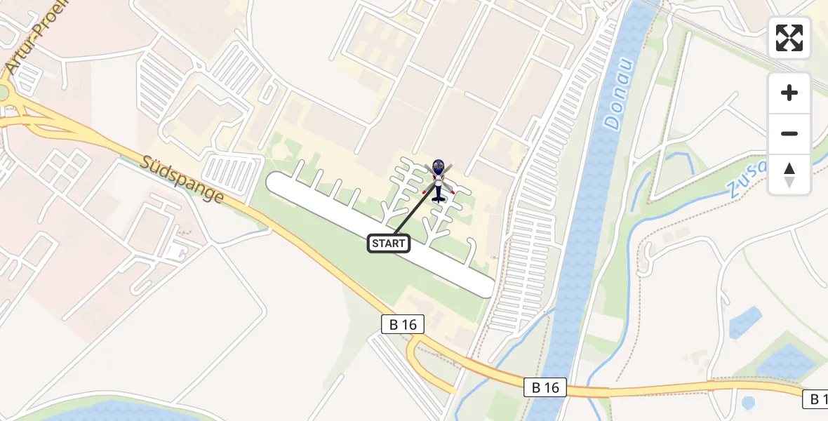 Flugroute Polizeihubschrauber Donauwörth Hubschrauberlandeplatz - Donauwörth Hubschrauberlandeplatz, 07 April 2026, 09:28