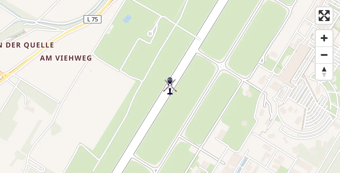 Flugroute Polizeihubschrauber Karlsruhe Baden-Baden Flughafen - Karlsruhe Baden-Baden Flughafen, 07 April 2026, 10:09