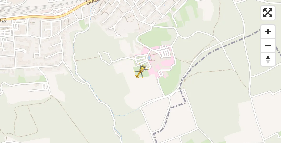 Flugroute Rettungshubschrauber Ochsenfurt Hospital - Ochsenfurt Hospital, 07 April 2026, 10:52