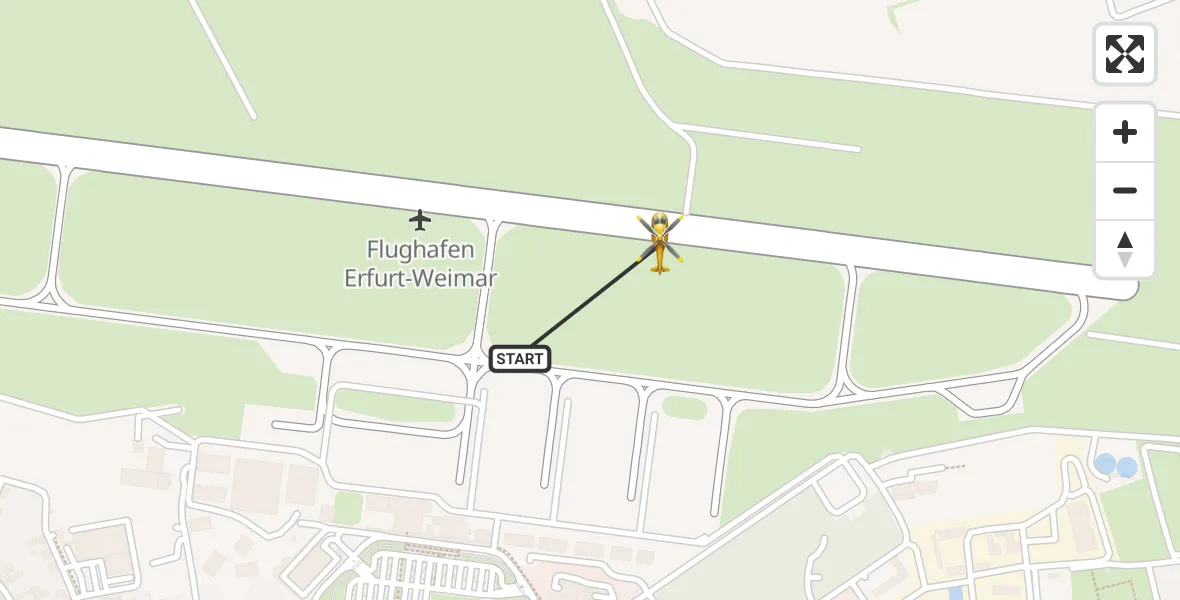 Flugroute Rettungshubschrauber Erfurt-Weimar Flughafen - Erfurt-Weimar Flughafen, 07 April 2026, 11:05
