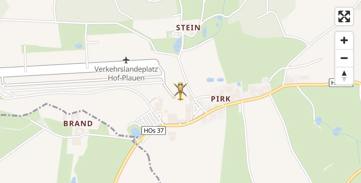 Flugroute Rettungshubschrauber Hof-Plauen Flughafen - Hof-Plauen Flughafen, 07 April 2026, 11:16