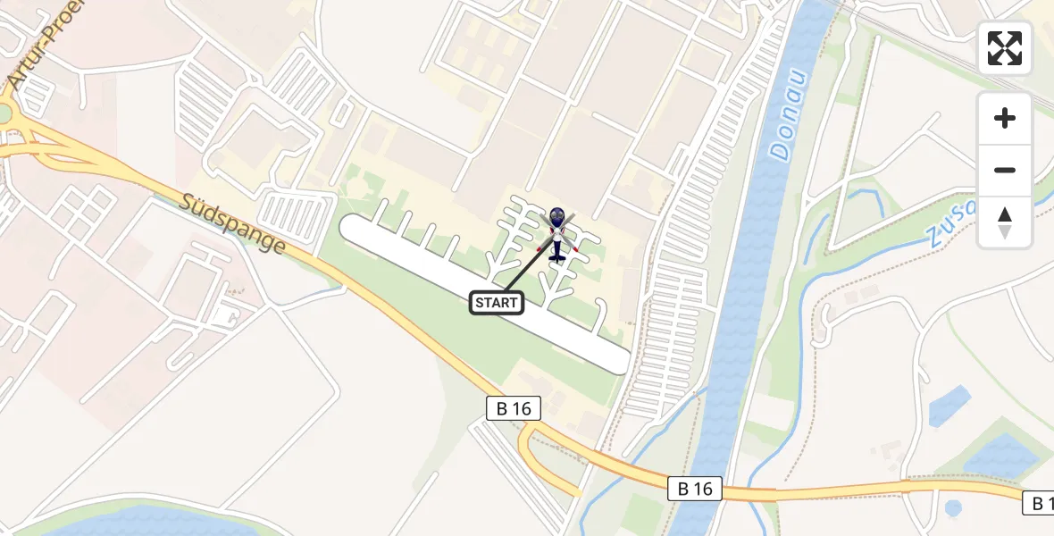 Flugroute Polizeihubschrauber Donauwörth Hubschrauberlandeplatz - Donauwörth Hubschrauberlandeplatz, 07 April 2026, 11:32