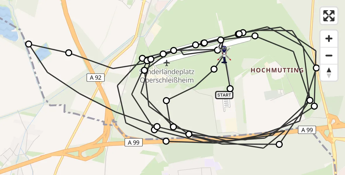 Flugroute Polizeihubschrauber Oberschleißheim - Oberschleissheim Hubschrauberlandeplatz, 07 April 2026, 11:49