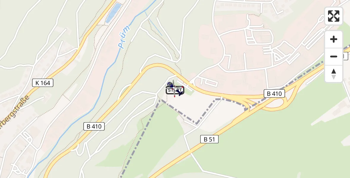 Routekaart van de vlucht: Polizeihubschrauber nach Prüm, Dausfelder Höhe