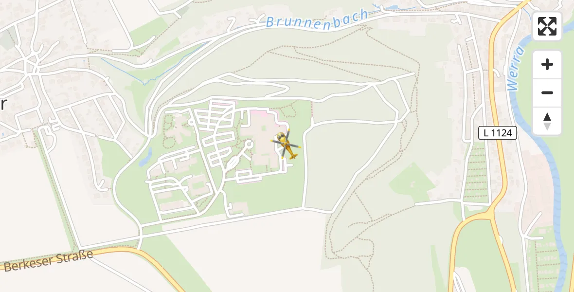 Flugroute Rettungshubschrauber Helios Clinic Meiningen - Helios Clinic Meiningen, 07 April 2026, 12:20