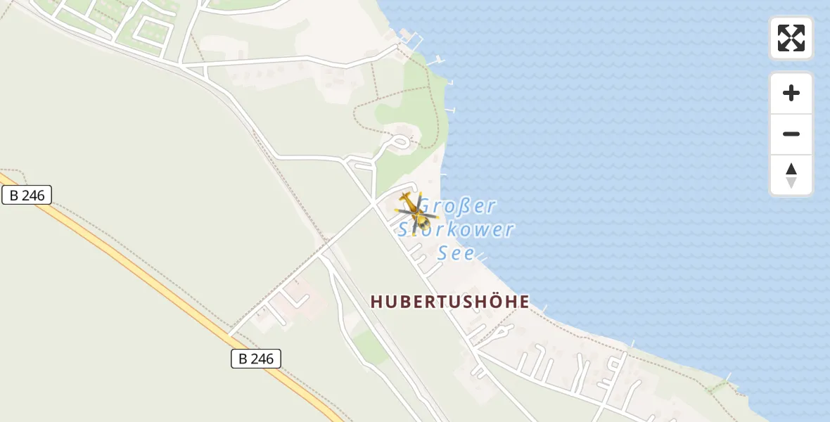 Flugroute Rettungshubschrauber Storkow (Mark) - Storkow (Mark), 07 April 2026, 12:30