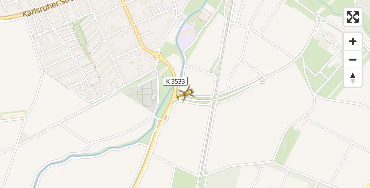 Flugroute Rettungshubschrauber Graben-Neudorf - Graben-Neudorf, 07 April 2026, 12:45