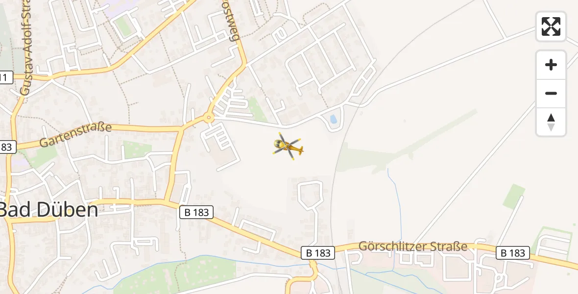 Flugroute Rettungshubschrauber Bad Düben - Bad Düben, 07 April 2026, 12:46