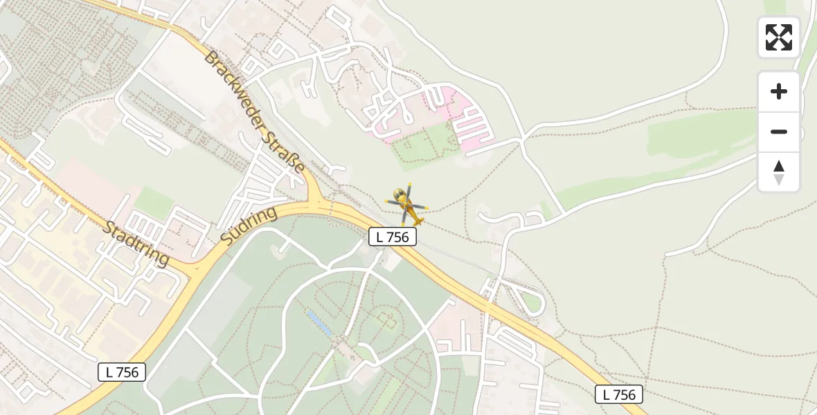 Flugroute Rettungshubschrauber Luftrettungszentrum Bielefeld - Luftrettungszentrum Bielefeld, 07 April 2026, 12:47