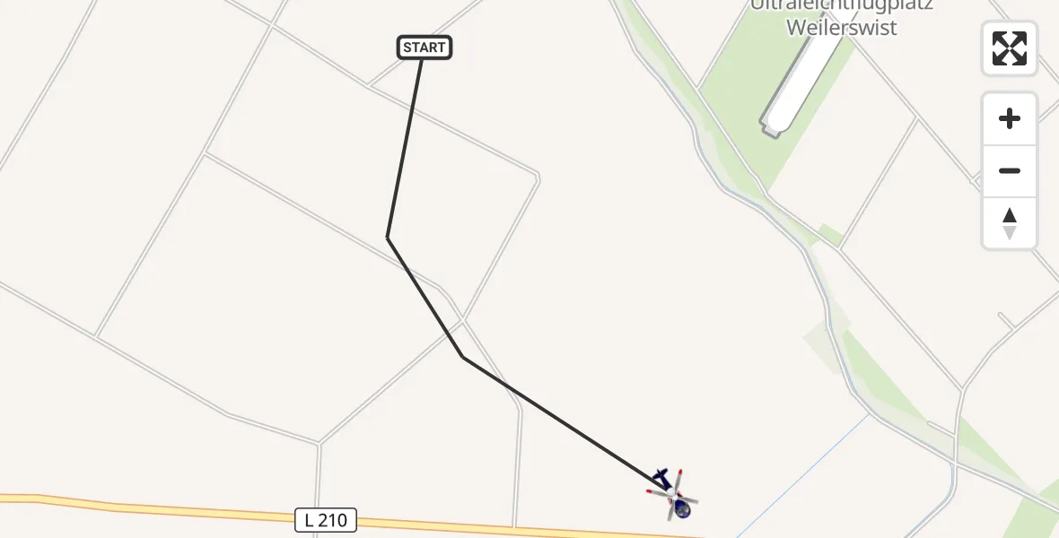 Flugroute Polizeihubschrauber Weilerswist - Weilerswist, 07 April 2026, 13:20
