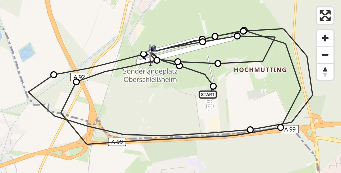 Flugroute Polizeihubschrauber Oberschleißheim - Schleissheim Flugplatz, 07 April 2026, 13:22