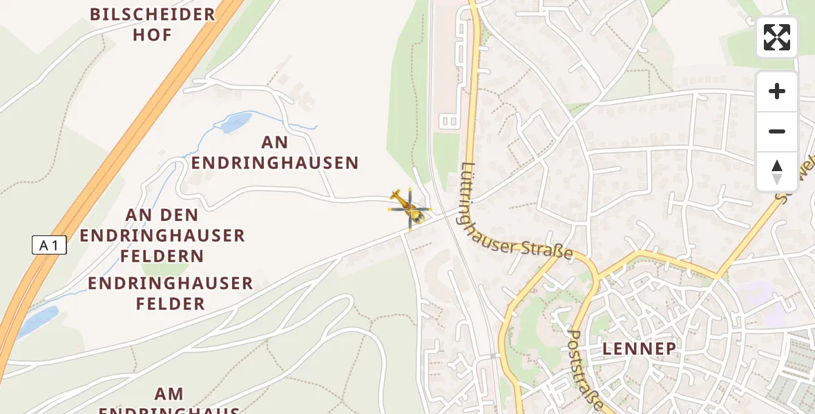Flugroute Rettungshubschrauber Remscheid - Remscheid, 07 April 2026, 13:36