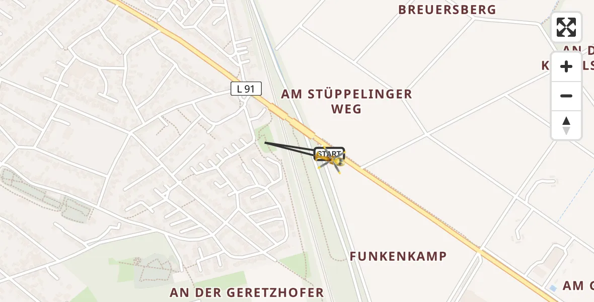 Flugroute Ambulanzhubschrauber Bergheim - Bergheim, 07 April 2026, 13:48