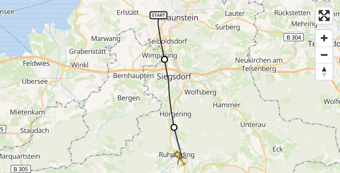 Flugroute Rettungshubschrauber Traunstein - Ruhpolding, 07 April 2026, 14:07