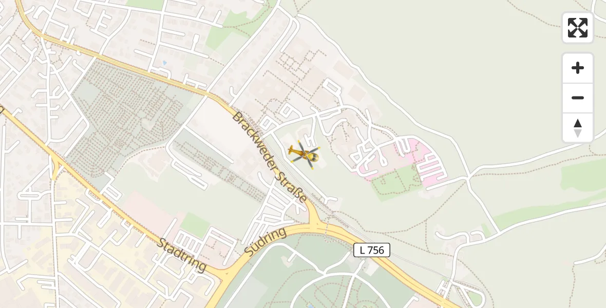 Flugroute Rettungshubschrauber Luftrettungszentrum Bielefeld - Luftrettungszentrum Bielefeld, 07 April 2026, 14:08