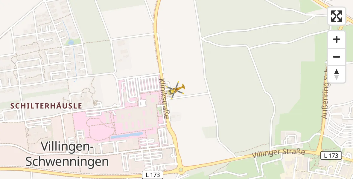 Flugroute Rettungshubschrauber DRF Air Rescue Station Villingen-Schwenningen Hubschrauberlandeplatz (Christoph 11) - DRF Air Rescue Station Villingen-Schwenningen Hubschrauberlandeplatz (Christoph 11), 07 April 2026, 14:39