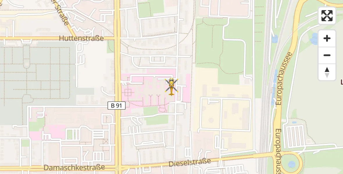 Flugroute Rettungshubschrauber BG Hospital Bergmannstrost Halle - BG Hospital Bergmannstrost Halle, 07 April 2026, 14:52