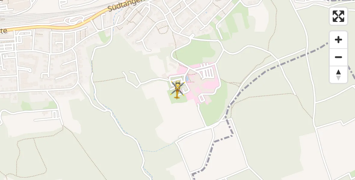 Flugroute Rettungshubschrauber Ochsenfurt Hospital - Ochsenfurt Hospital, 07 April 2026, 14:57